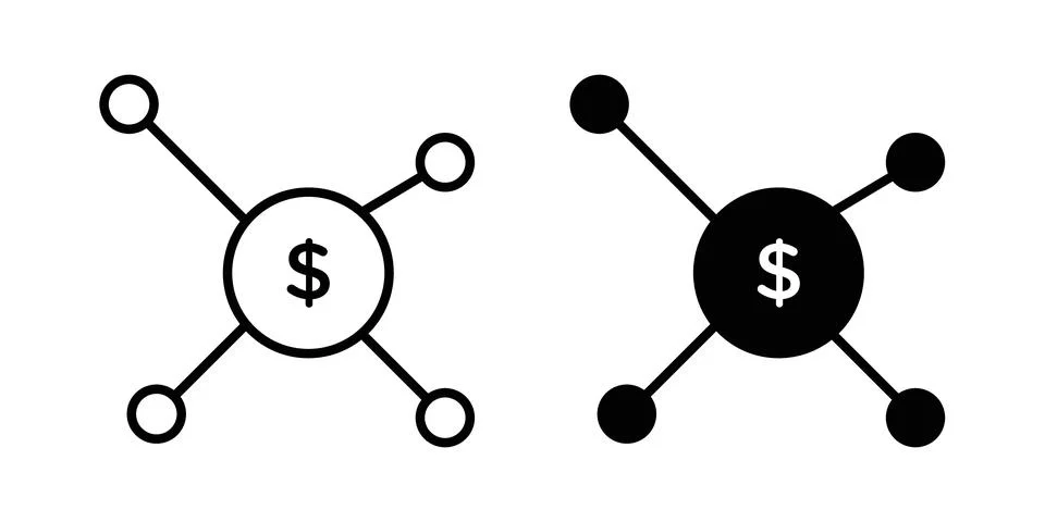 Business model icon vector template set in black Stock Illustration