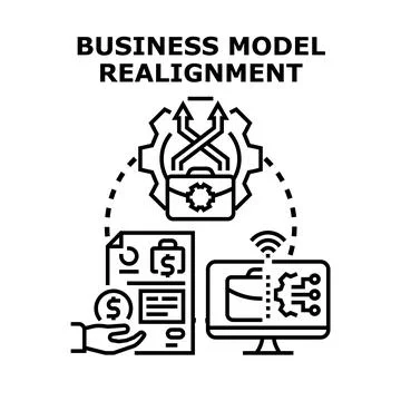 Business model realignment concept changing strategy and operations Stock Illustration