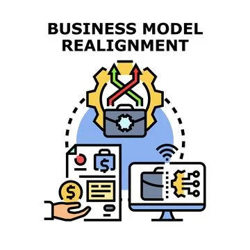 Business model realignment concept changing strategy and operations Stock Illustration