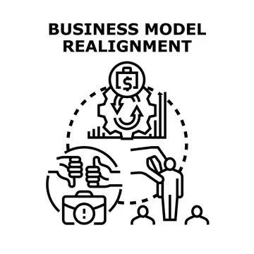 Business model realignment process changing strategy イラスト素材