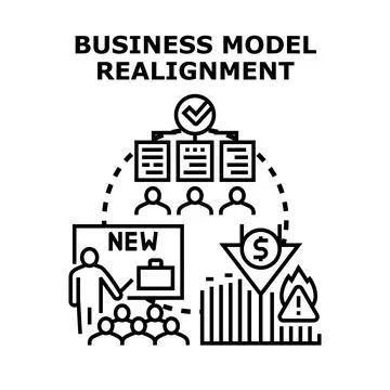 Business model realignment process vector concept illustration Stock Illustration