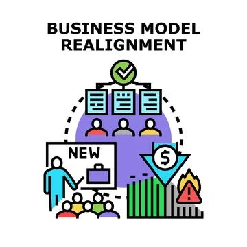 Business model realignment process vector concept illustration Stock Illustration