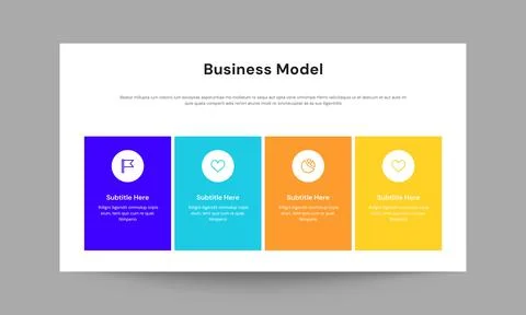 Business Model Slide Presentation Template Modern Corporate Strategy Design Stock Illustration