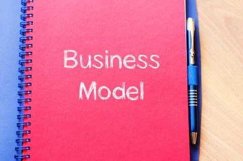 Business model text concept on notebook Stock Photos