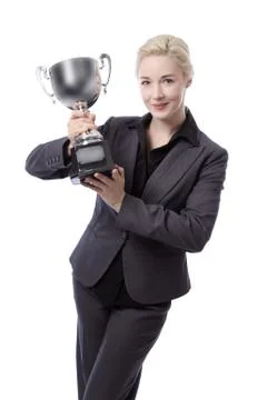 Business model with trophy Foto stock