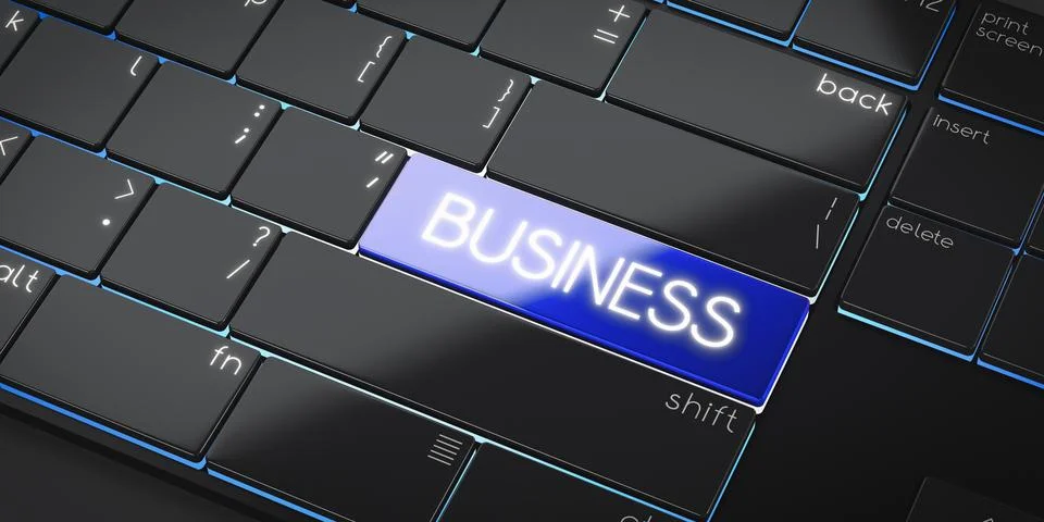 Business - modern computer keyboard - 3D illustration 库存插图