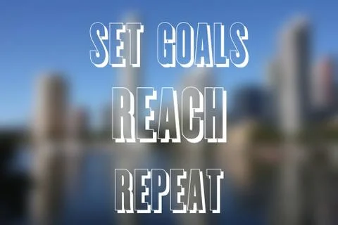 Business motivational poster - startup inspiration. Set goals. Stock Photos