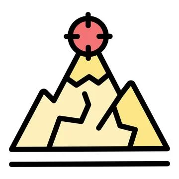 Business mountain target icon vector flat 스톡 일러스트