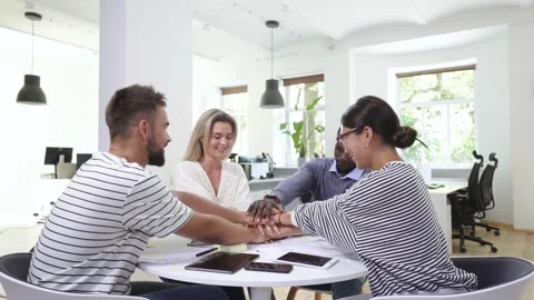 Business multi-ethnic team working together in a meeting. Video stock 233698451