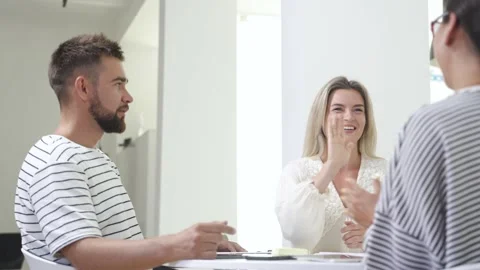 Business multi-ethnic team working together in a meeting. Video stock 233698757