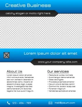 Business multipurpose flyer template - blue and grey Stock Illustration