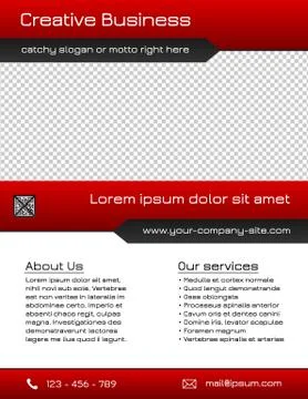 Business multipurpose flyer template - red and grey Stockillustratie