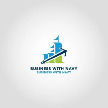Business with navy Vector logo design template idea and inspiration Stock Illustration
