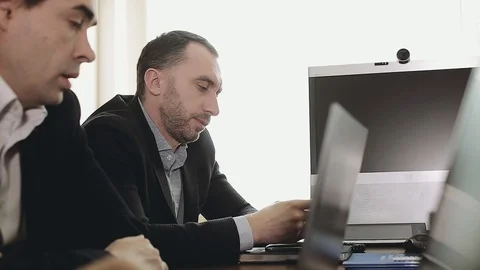 Business negotiation. Discussions managers. Stock Footage 89668112