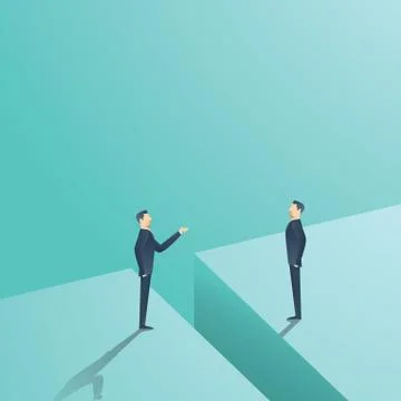Business negotiation or communication vector concept. Two man having discussion Stock Illustration