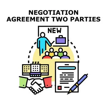 Business negotiation process leading to a new agreement Stock Illustration
