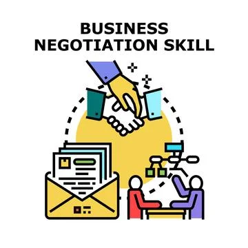 Business negotiation skills developing professional communication strategy Stock Illustration
