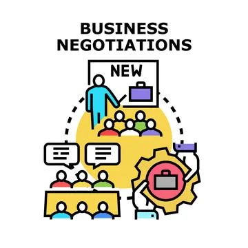 Business negotiations learning process and deal making concept Stock Illustration