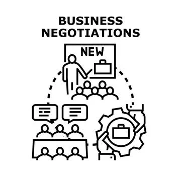Business negotiations learning process and deal making concept Stock Illustration