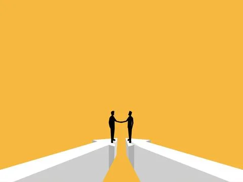 Business negotiations, merger vector concept, two businessmen shaking hands Stock Illustration