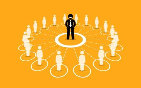Business network and communication. Stock Illustration