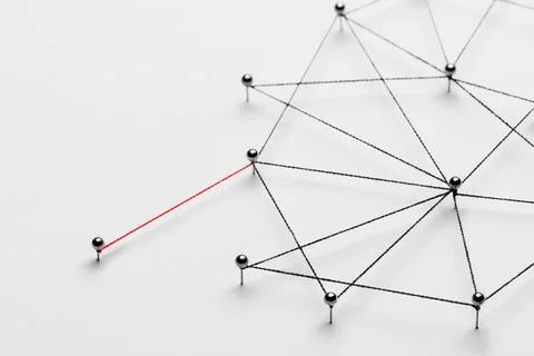 Business network background, connecting dots, technology design Stock Photos