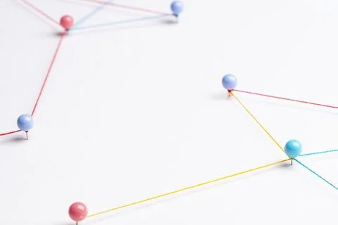 Business network background, connecting dots, technology design Stock-Fotos