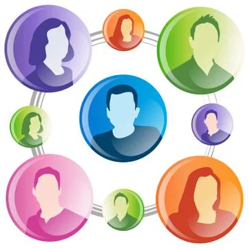 Business network communication Stock Illustration