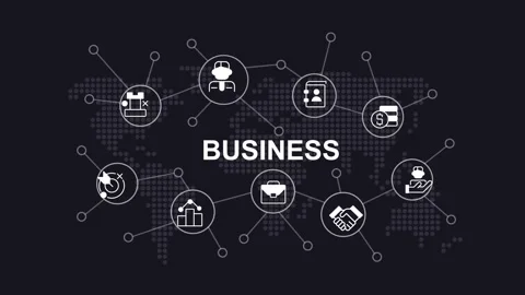 Business Network Concept with Connected Digital Communication Icons Stock-Footage 339320986