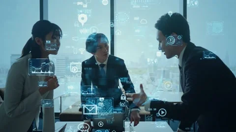 Business network concept. Data analysis. Management strategy. Teamwork. Partners Stock Footage 151891503