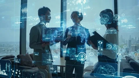 Business network concept. Data analysis. Management strategy. Teamwork. Partners Stock Footage 151891665