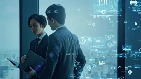 Business network concept. Data analysis. Management strategy. Teamwork. Partners Video stock 153264741