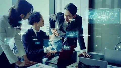 Business network concept. Data analysis. Human resources. Management strategy. Stock Footage 157195911