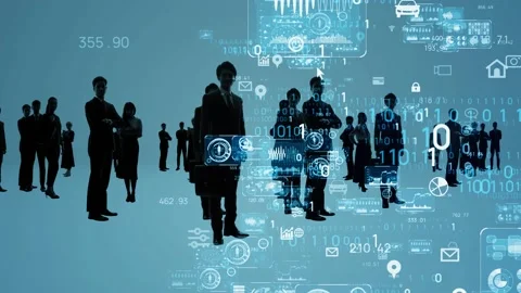 Business network concept. Data analysis. Management strategy. Teamwork. Partners Stock Footage 159648141