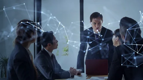 Business network concept. Human Resources. Group of businesspeople. Stock Footage 128093636