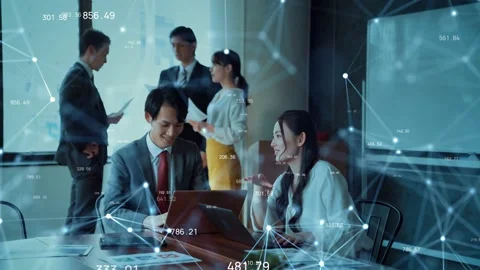 Business network concept. Human Resources. Group of businesspeople. Stock-Footage 141243381