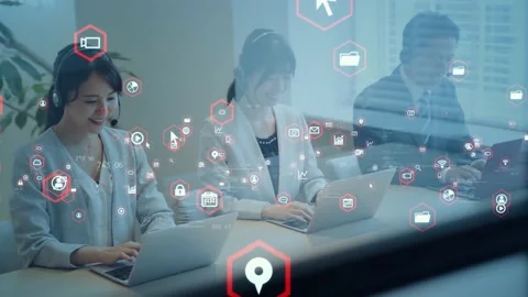 Business network concept. Human Resources. Group of businesspeople. Video stock 142334718