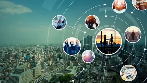 Business network concept. Management strategy. Motion graphics. Stock Footage 155717698