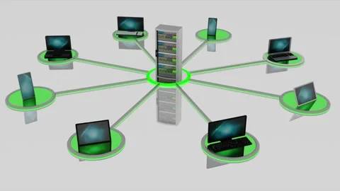 Business. Network Connection and links to servers and computer devices Stock Footage 329909972