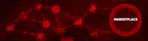 Business network connections on a red background with binary code illustrat.. Stock Footage 332395994