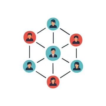 (Business Network Connections. Visualizing a dynamic social structure. A ce.. Stock Illustration