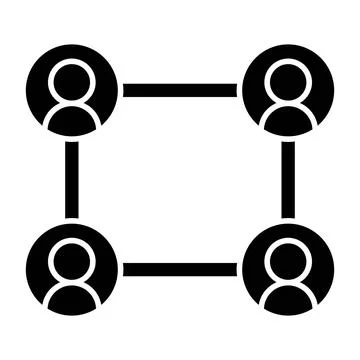Business Network Glyph Icon Stock Illustration