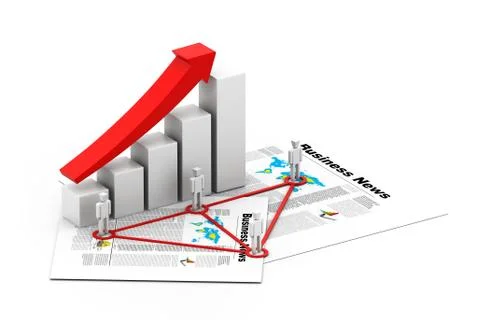 Business network with graph. Stock Illustration