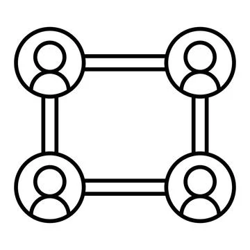 Business Network Line Icon Stock Illustration