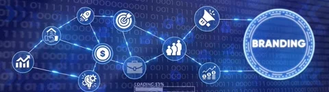 Business network technology loading animation with digital icons connecting.. Stock Footage 332395918