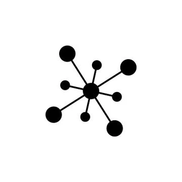 Business Network vector icon black on white background Illustrazione stock