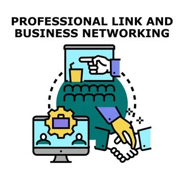 Business networking creating professional links and successful connections Stock Illustration