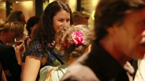 Business Networking Drinks Event in a Trendy Bar Stock Footage 40900256