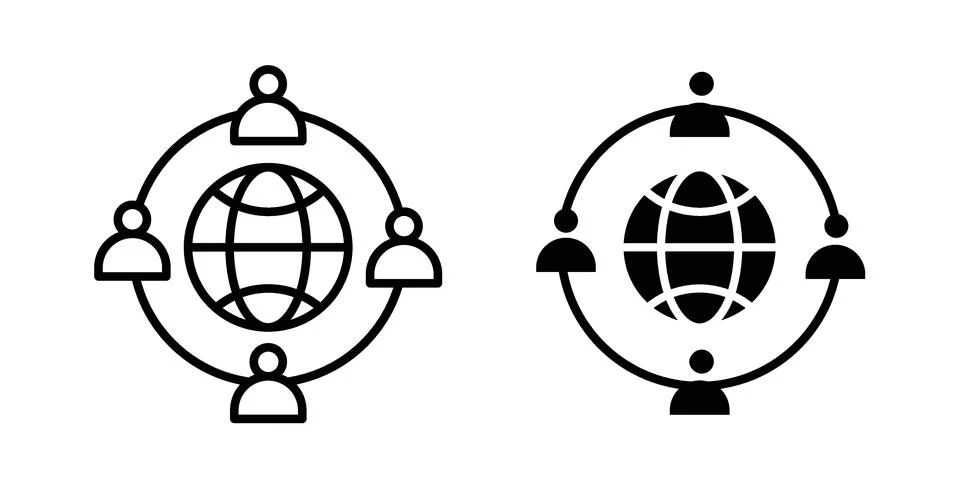 Business networking icon design. Simple Vector illustrations.. Stock Illustration