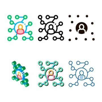 Business networking types and man silhouette vector Stock Illustration
